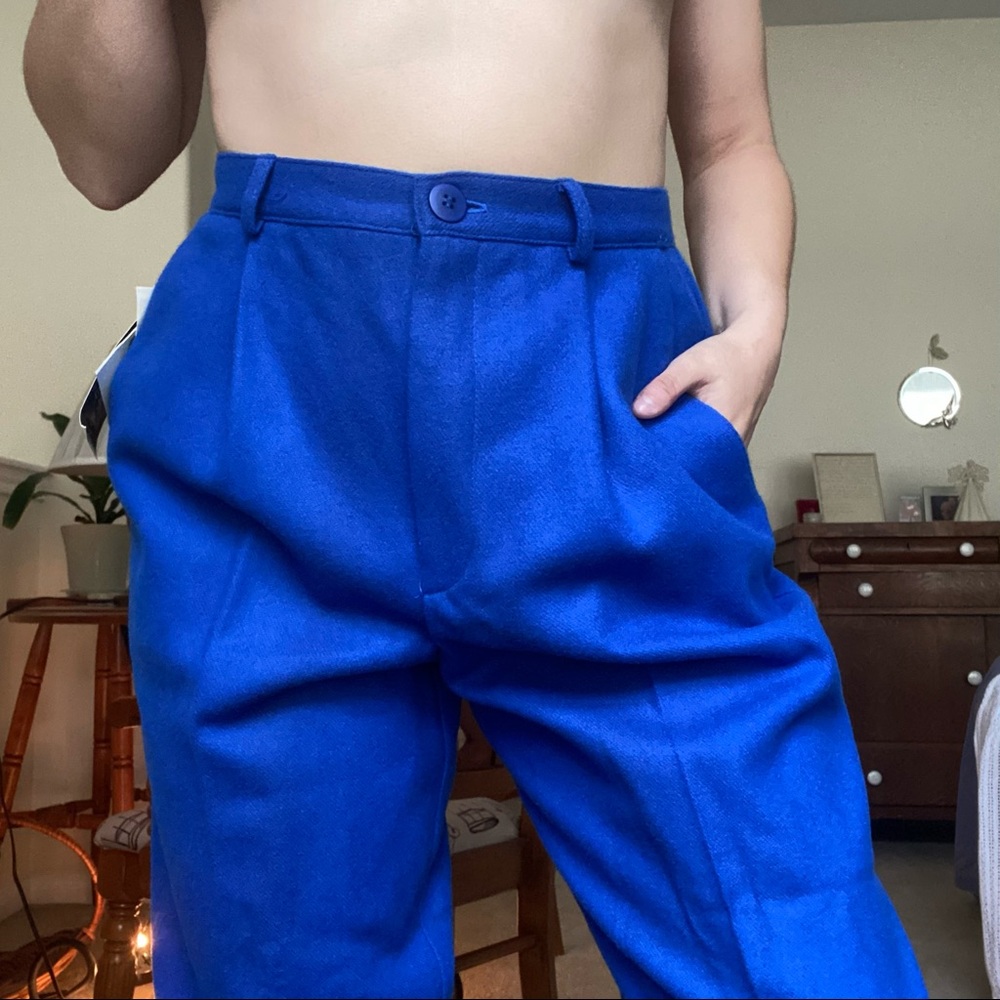 nwt blue vintage wool trousers